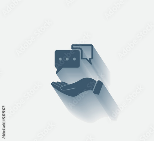 Vector dark color icon with shadow on light background