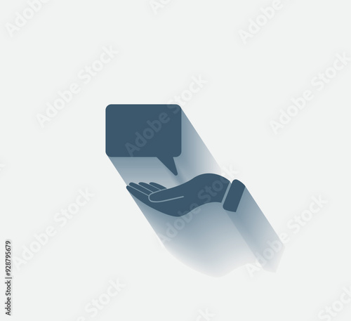 Vector dark color icon with shadow on light background