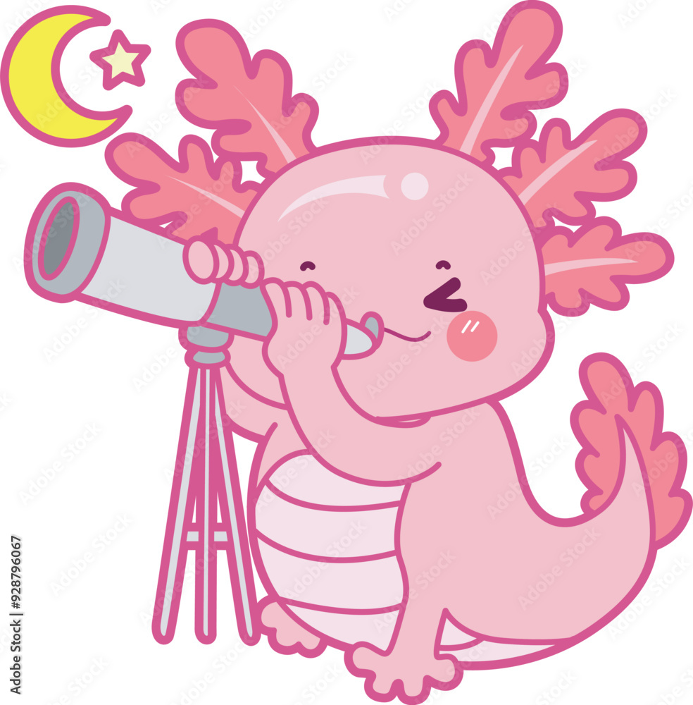 Illustration of cute axolotl activities icon.
Funny pink axolotl in daily routine stickers. Illustration of cute axolotl activities icon.
Funny pink axolotl in daily routine stickers.