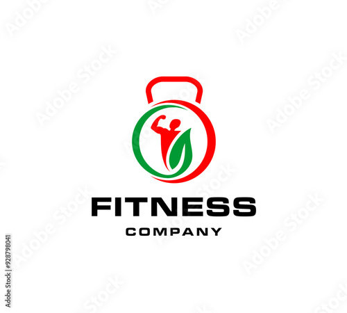 Fitness Man Leaf Logo vector