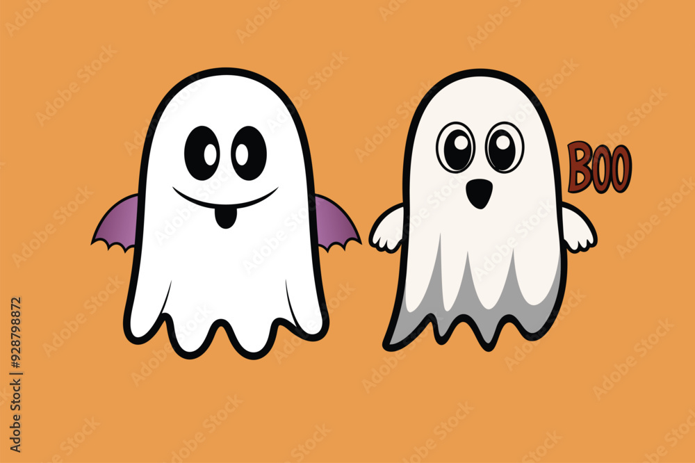Obraz premium Best cute ghost boo Art Illustrations vector .eps