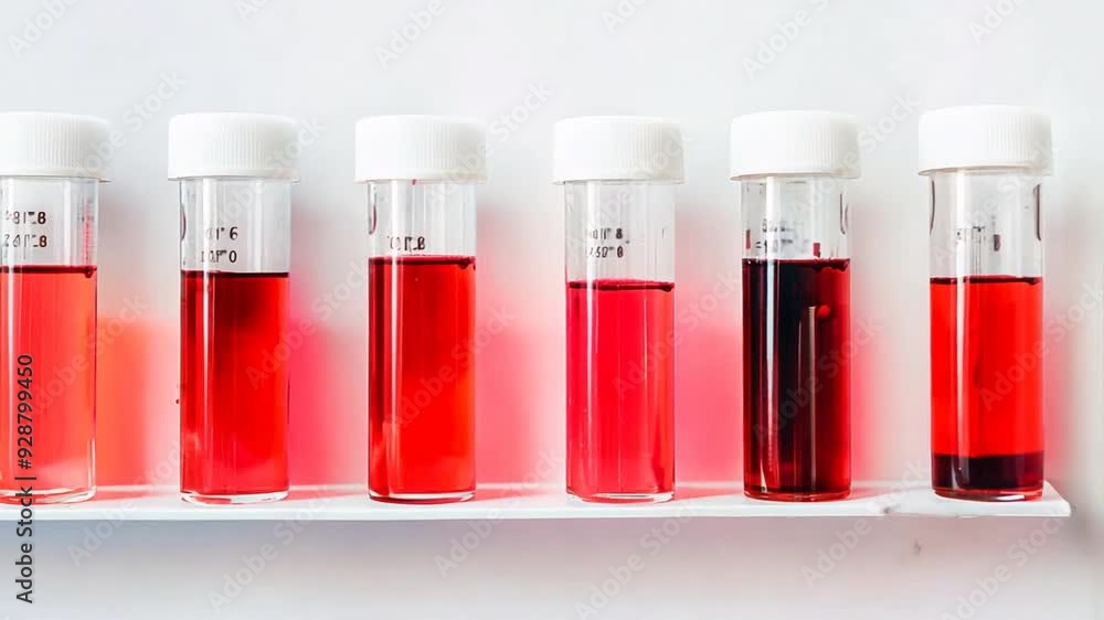 Scientific close-up view of blood-filled test tube, emphasizing the sterile conditions and accuracy required in medical procedures,generative ai Scientific close-up view of blood-filled test tube, emphasizing the sterile conditions and accuracy required in medical procedures,generative ai