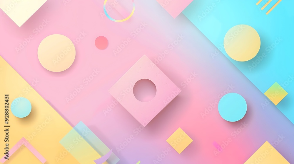 Abstract Geometric Background with Pastel Colors and Gradient Abstract Geometric Background with Pastel Colors and Gradient