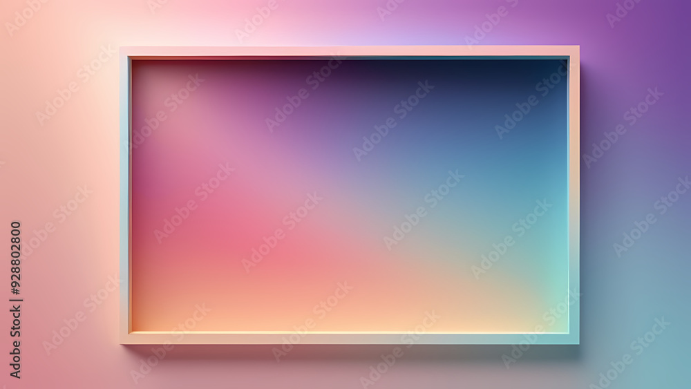 Abstract illustration featuring a central rectangular frame surrounded by soft, flowing lines and gradient color transitions Abstract illustration featuring a central rectangular frame surrounded by soft, flowing lines and gradient color transitions