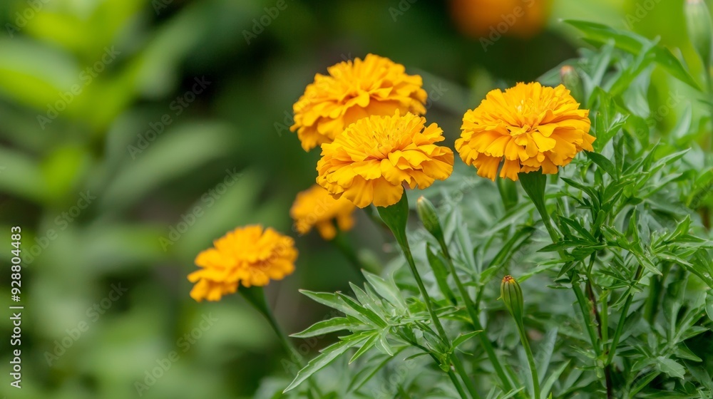 A bunch of yellow flowers are in a green bush A bunch of yellow flowers are in a green bush