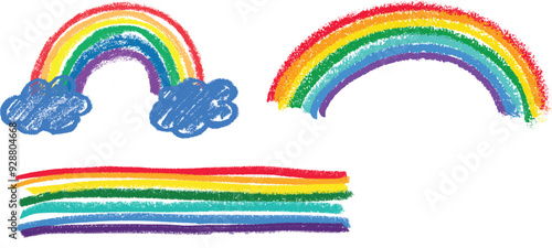 Rainbow Crayon Chalk Drawings