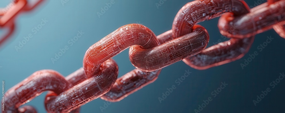 Chain strength visualization, holographic material testing, futuristic industrial analysis Chain strength visualization, holographic material testing, futuristic industrial analysis