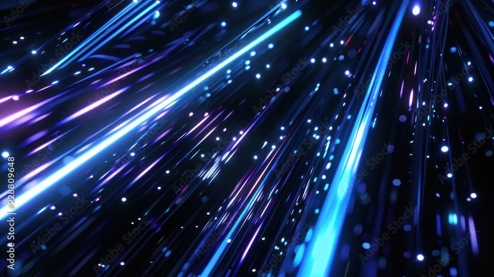 Obraz premium Abstract Neon Lights and Glowing Dots