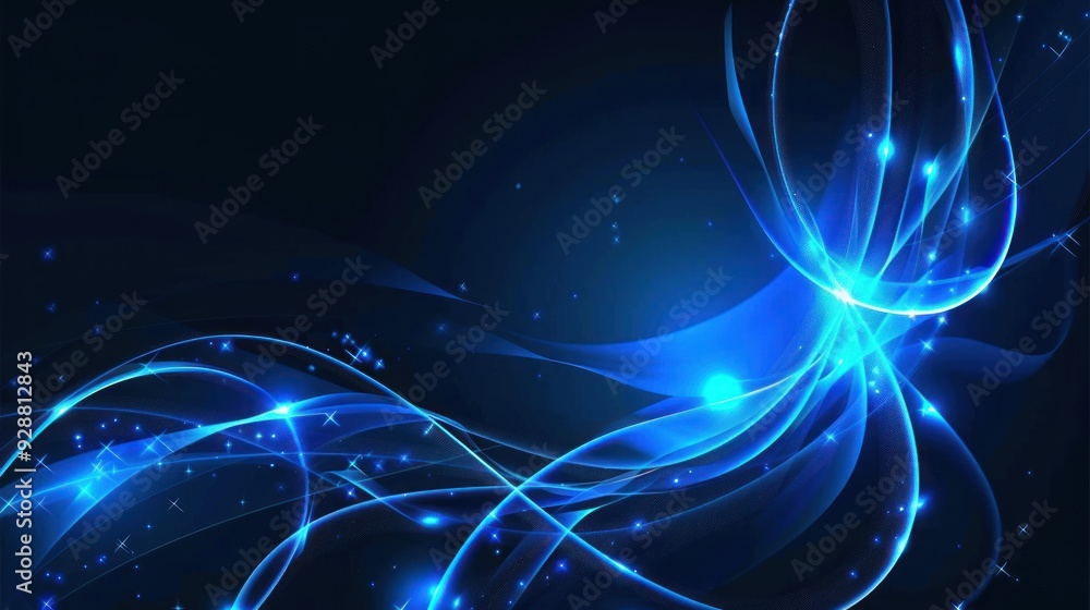 Abstract Blue Glowing Waves Background Abstract Blue Glowing Waves Background