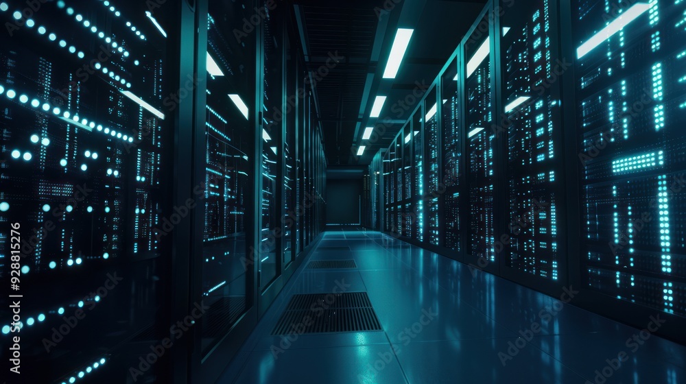 Cyberpunk Server Room Interior Cyberpunk Server Room Interior