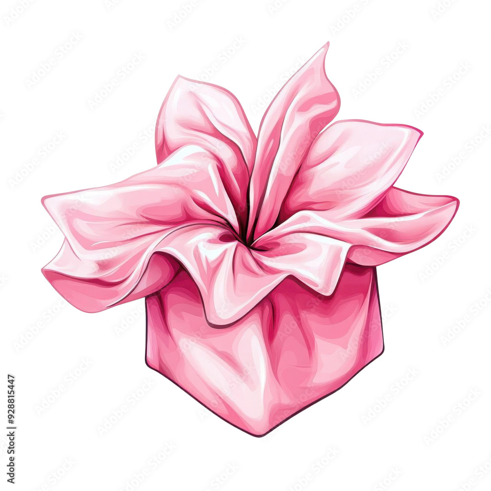 Fototapeta premium A beautifully wrapped pink gift box with an elegant bow, perfect for celebrating special occasions and making memories.