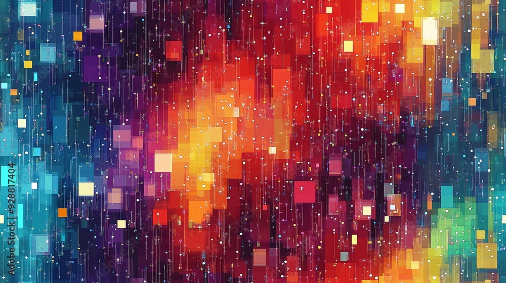 Abstract Colorful Spotted Pixels Pattern - Geometric Mosaic Texture Abstract Colorful Spotted Pixels Pattern - Geometric Mosaic Texture