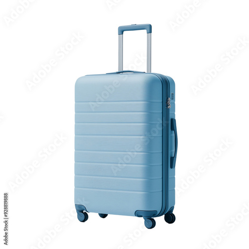 Durable suitcase with smooth hard-shell design displayed on plain white background