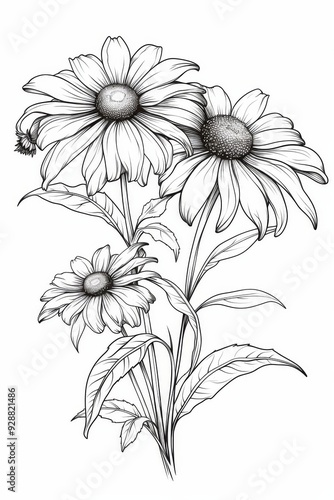 Black-Eyed Susan Tattoo Illustration