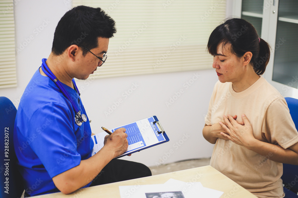 Male doctor with experience examining young pregnant women Male doctor with experience examining young pregnant women