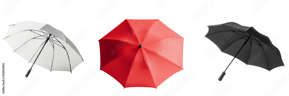 Three umbrella isolated on white background PNG Concept Three umbrella isolated on white background PNG Concept