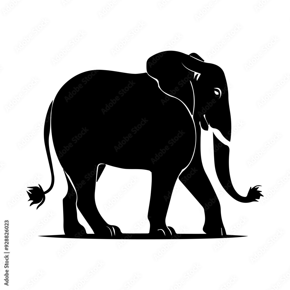 Fototapeta premium animal typography vector illustration in black
