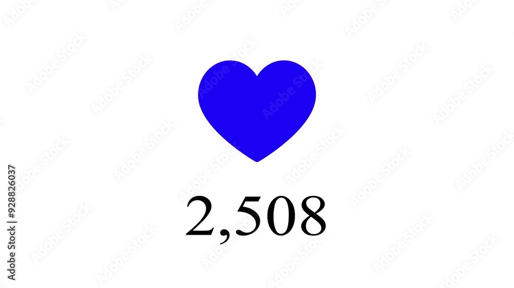 stop motion like video - social media likes - a lot of likes - red heart on white background stop motion like video - social media likes - a lot of likes - red heart on white background