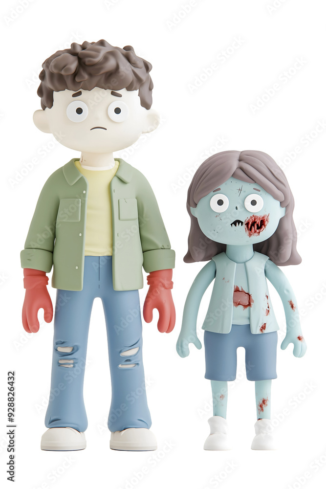 3D Cartoon Zombie Character with Halloween-Themed Design 3D Cartoon Zombie Character with Halloween-Themed Design