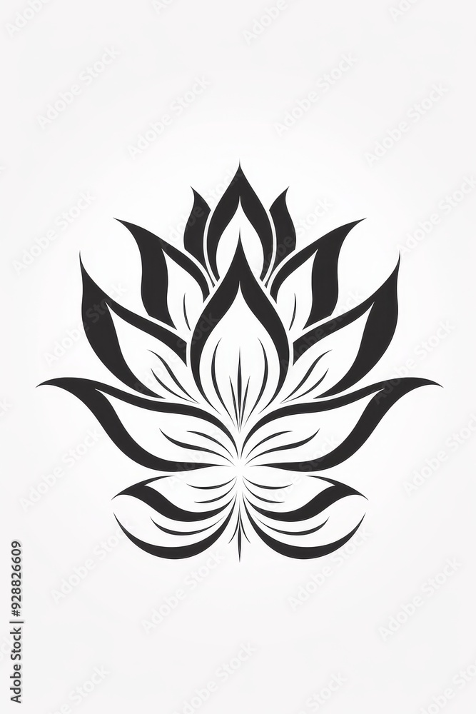 Black Outline Lotus Tattoo Symbol Black Outline Lotus Tattoo Symbol