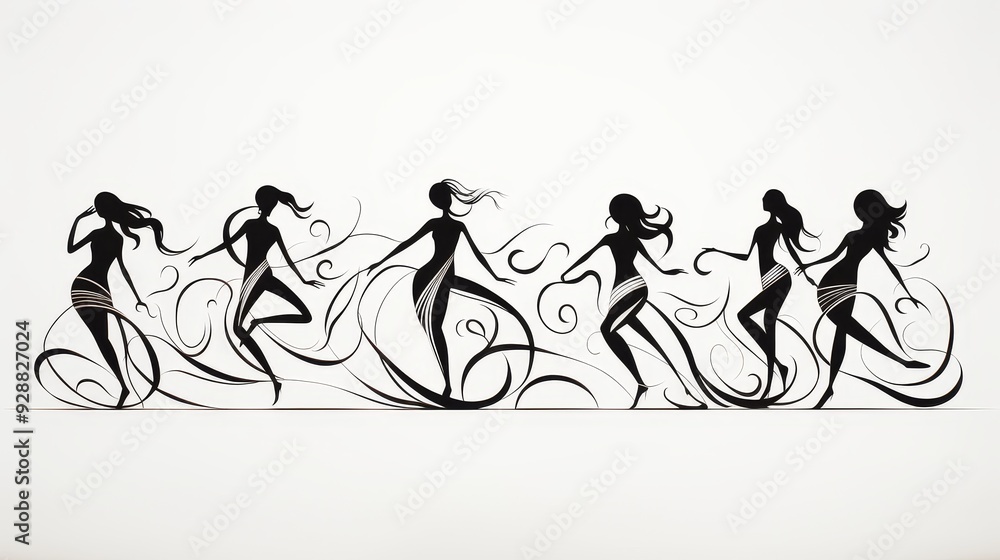 Obraz premium Tattoo-Style Dance Energy