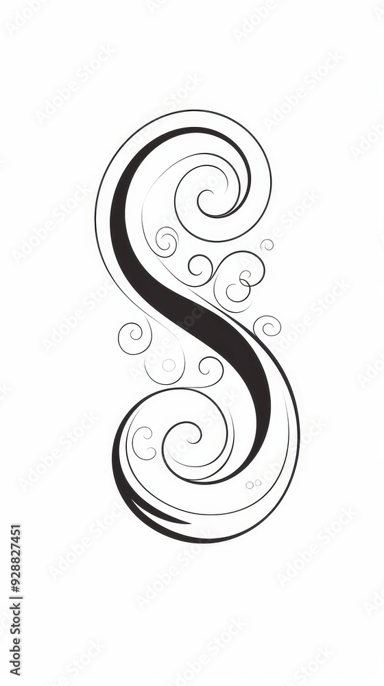 Obraz premium Yin and Yang Tattoo Illustration on White