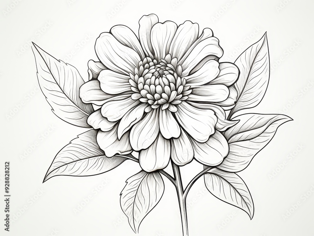 Zinnia Flower Tattoo Outline Zinnia Flower Tattoo Outline