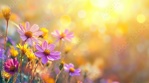 color wildflowers with bokeh background #928828869