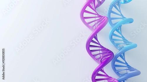 Abstract 3D Rendering of Double Helix DNA Structures