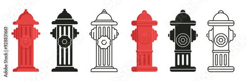 Set of fire hydrant icons. Fire hydrant icon