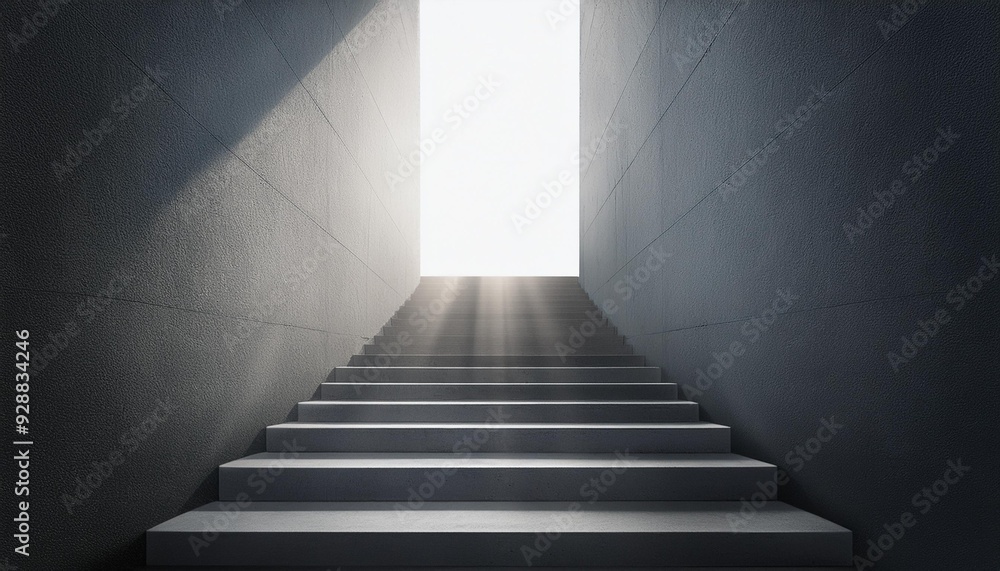 Minimalist Concrete Steps With Light Beam Minimalist Concrete Steps With Light Beam