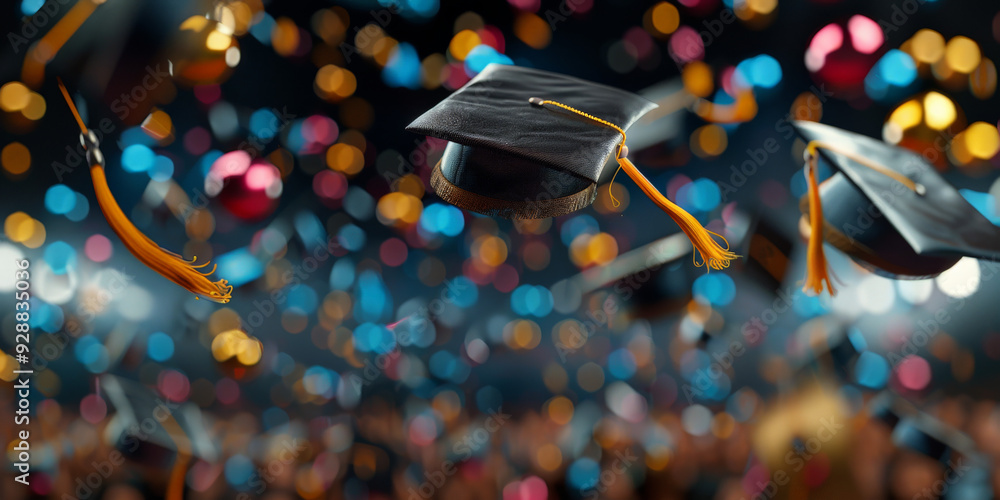 University graduates in caps and gowns celebrating
University graduates in caps and gowns celebrating