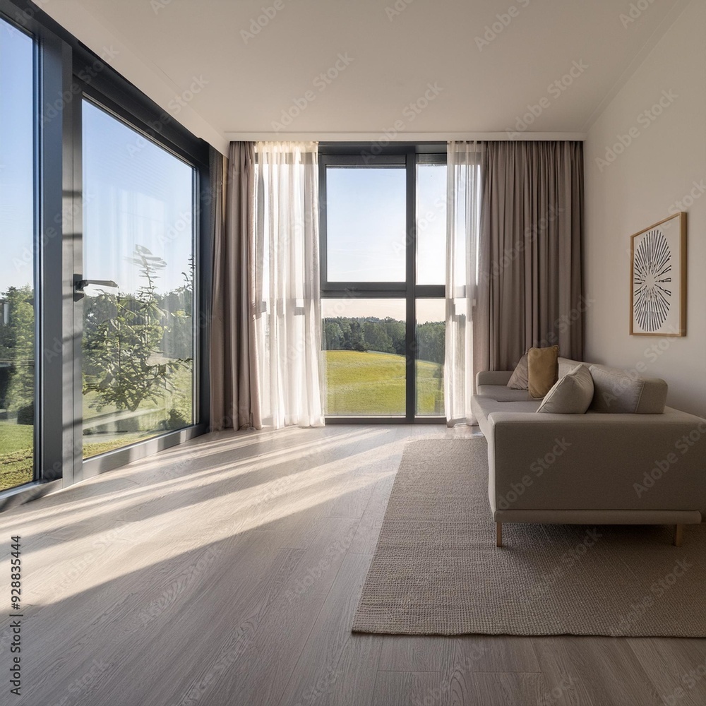 Minimalist Interior Design with Large Window and Natural Light