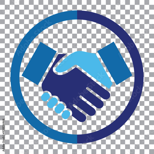 A minimalist handshake logo vector art illustration with a handshake icon logo