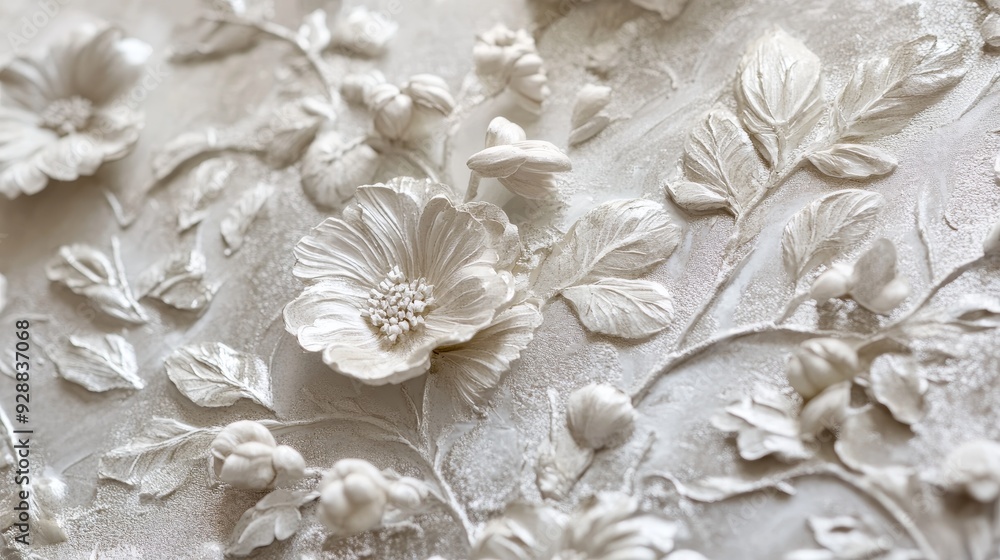 Detailed Close-up of Delicate Florals and Botanicals with Intricate Petals and Leaf Patterns Detailed Close-up of Delicate Florals and Botanicals with Intricate Petals and Leaf Patterns