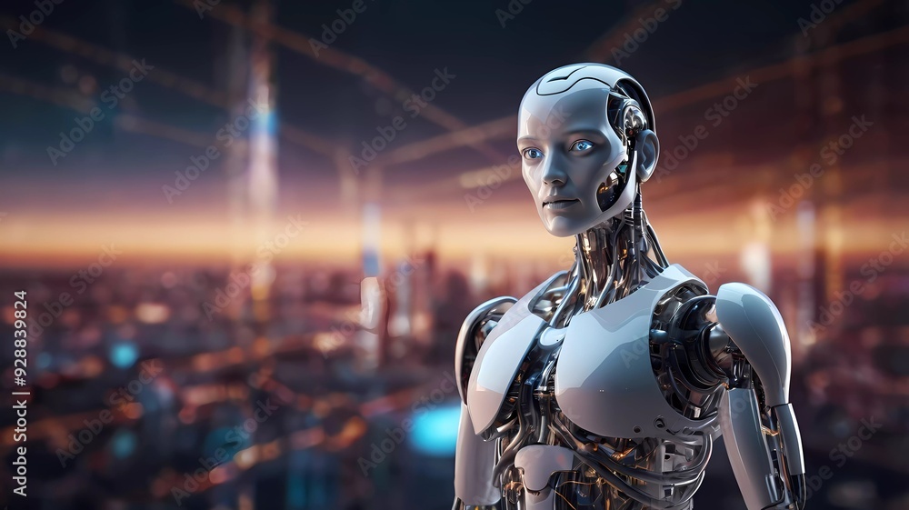 Artificial Intelligence Robot with abstract technology background Artificial Intelligence Robot with abstract technology background