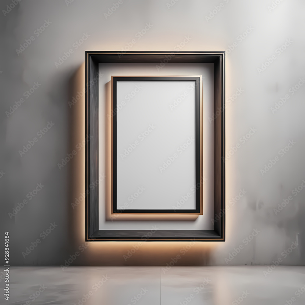 Minimalis design with a bold rectangular frame in the foreground with light flares for a sophisticated look Minimalis design with a bold rectangular frame in the foreground with light flares for a sophisticated look