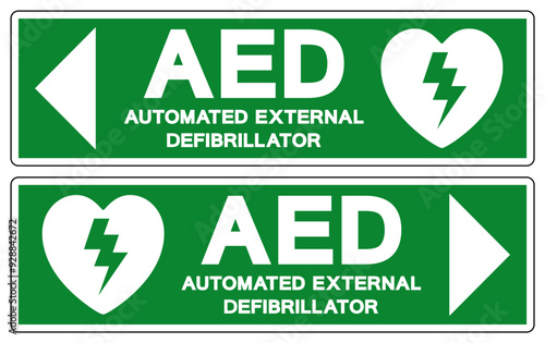 AED Automated External Defibrillator Symbol Sign, Vector Illustration, Isolate On White Background Label .EPS10