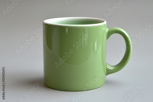 Green Coffee Mug in Soft Morning Light photo