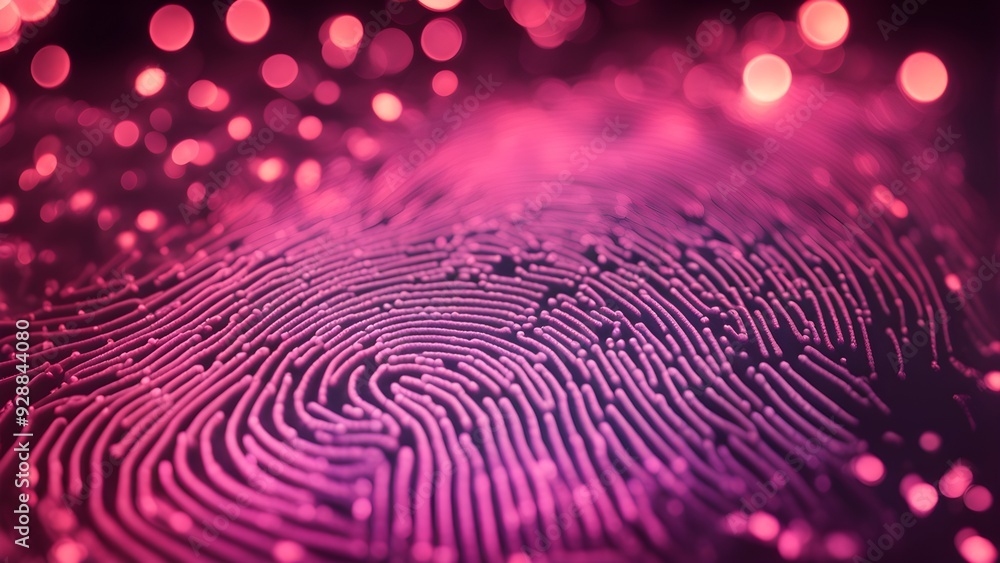 A close up of a fingerprint with a pink background A close up of a fingerprint with a pink background