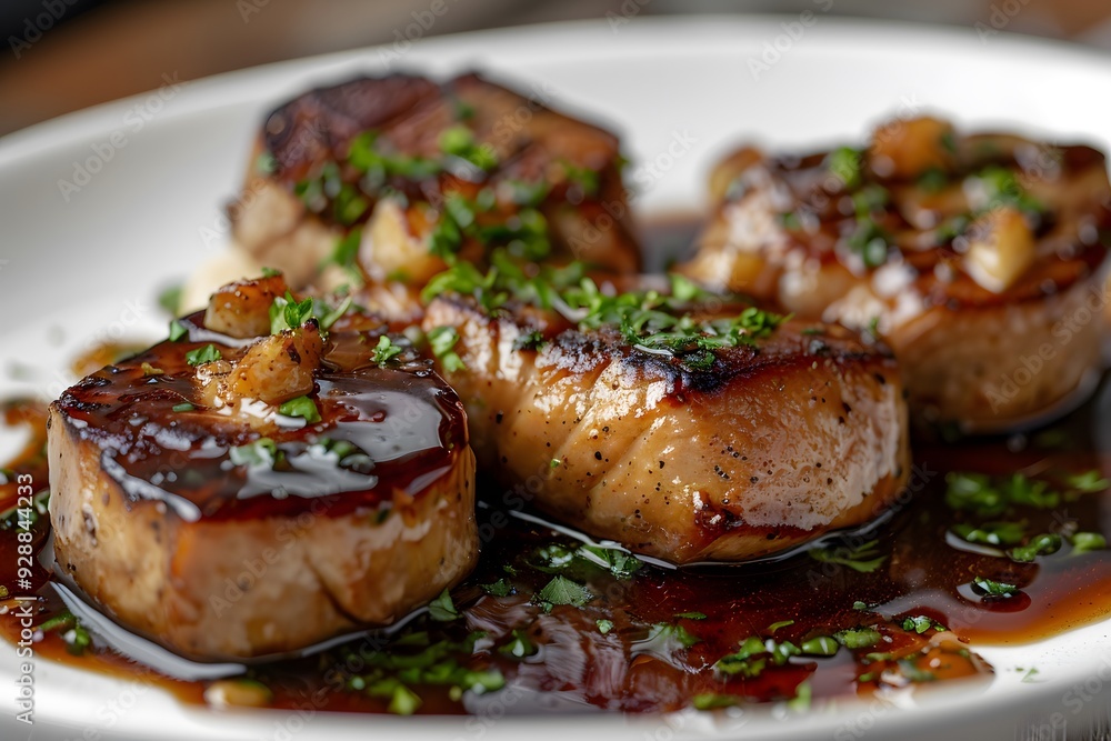 Savory Seared Pork Medallions with Rich Glaze and Fresh Herbs Savory Seared Pork Medallions with Rich Glaze and Fresh Herbs