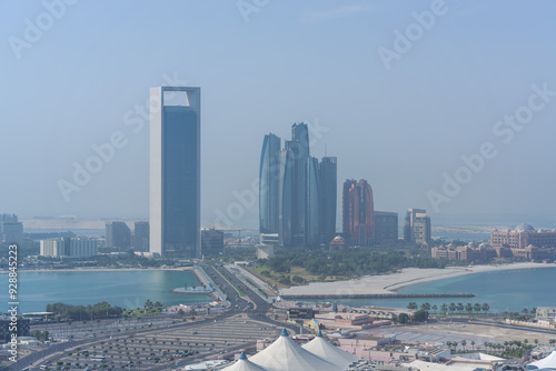 Photography Abu Dhabi city view from the top