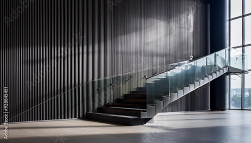 Modern Interior Design Staircase With Metal Wall