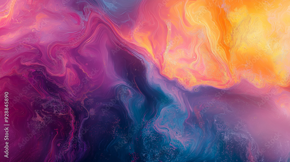 Fototapeta premium Abstract fluid art with vibrant swirls