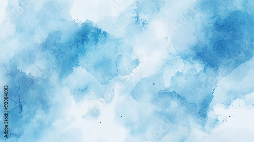 A soft blue watercolor cloud sky background wallpaper