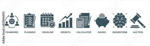 Business planning banner web icon vector illustration concept with icon