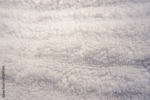 Detalle de fibras de toalla blanca