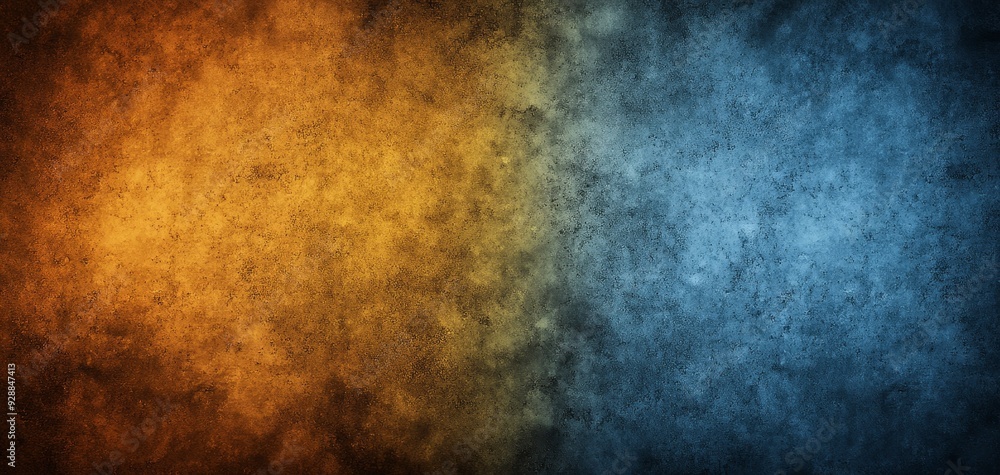 Abstract Textured Wall Divided by Fire and Ice a Grunge Composition of Golden and Blue Tones Abstract Textured Wall Divided by Fire and Ice a Grunge Composition of Golden and Blue Tones