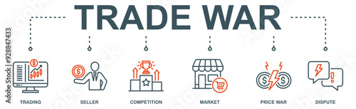 Trade war banner web icon vector illustration concept with icon