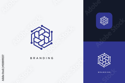 Abstract Digital App Brand Logo